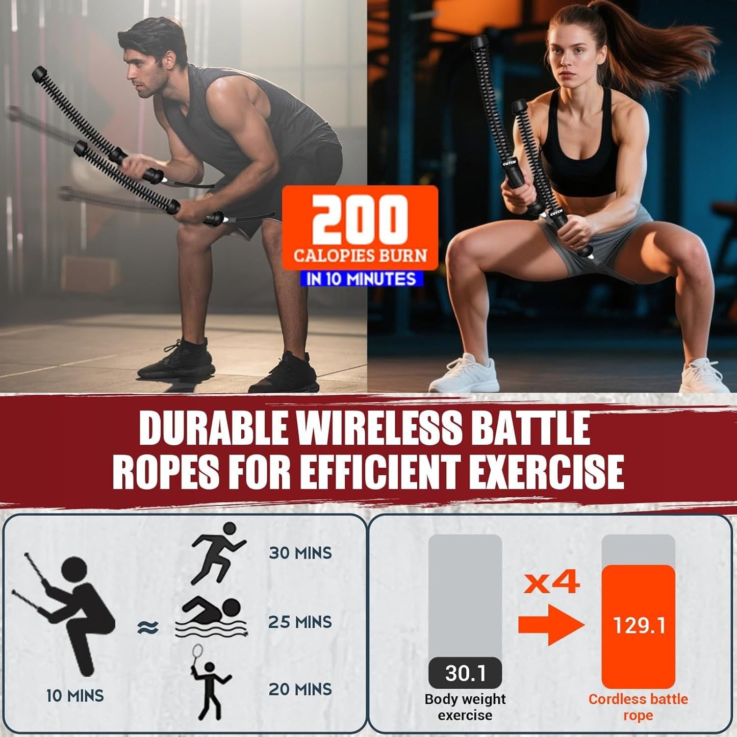 MegaVibe™ Ropeless Battle Ropes